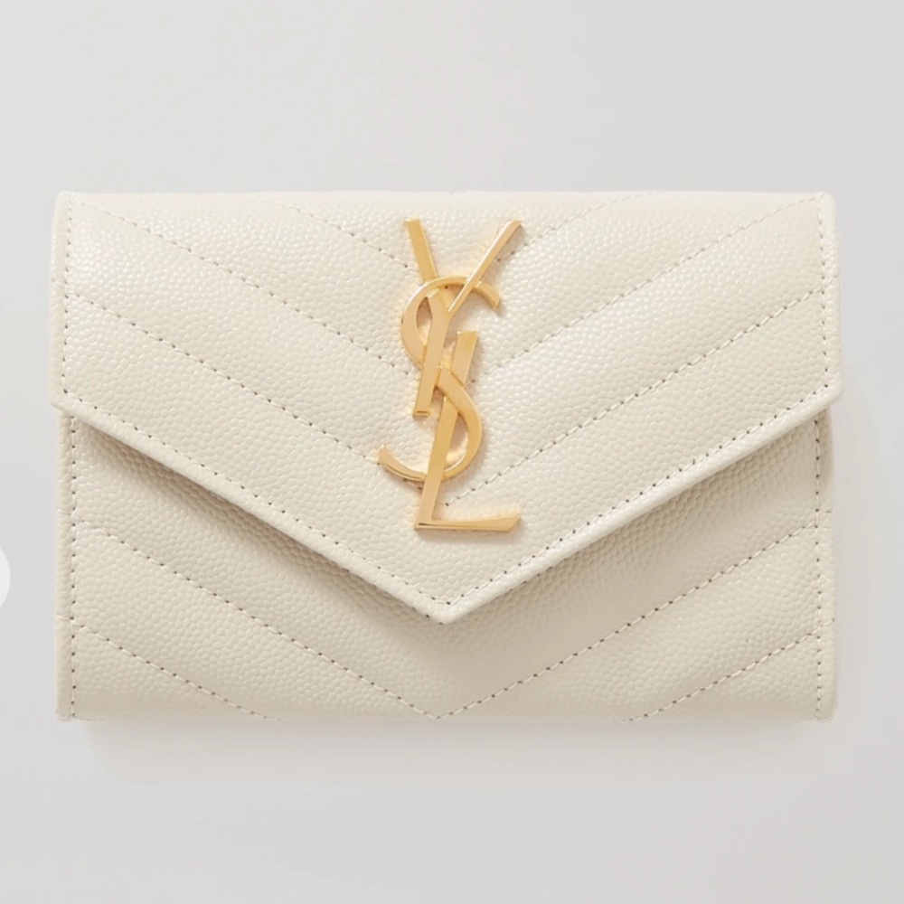 YSL Yves Saint Laurent wallet, oyster white